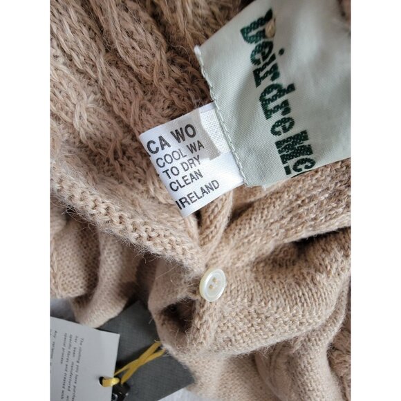 Deirdre McGuire Women's 100% Alpaca Wool Sweater Large Beige Floral Embroidered - Picture 5 of 10